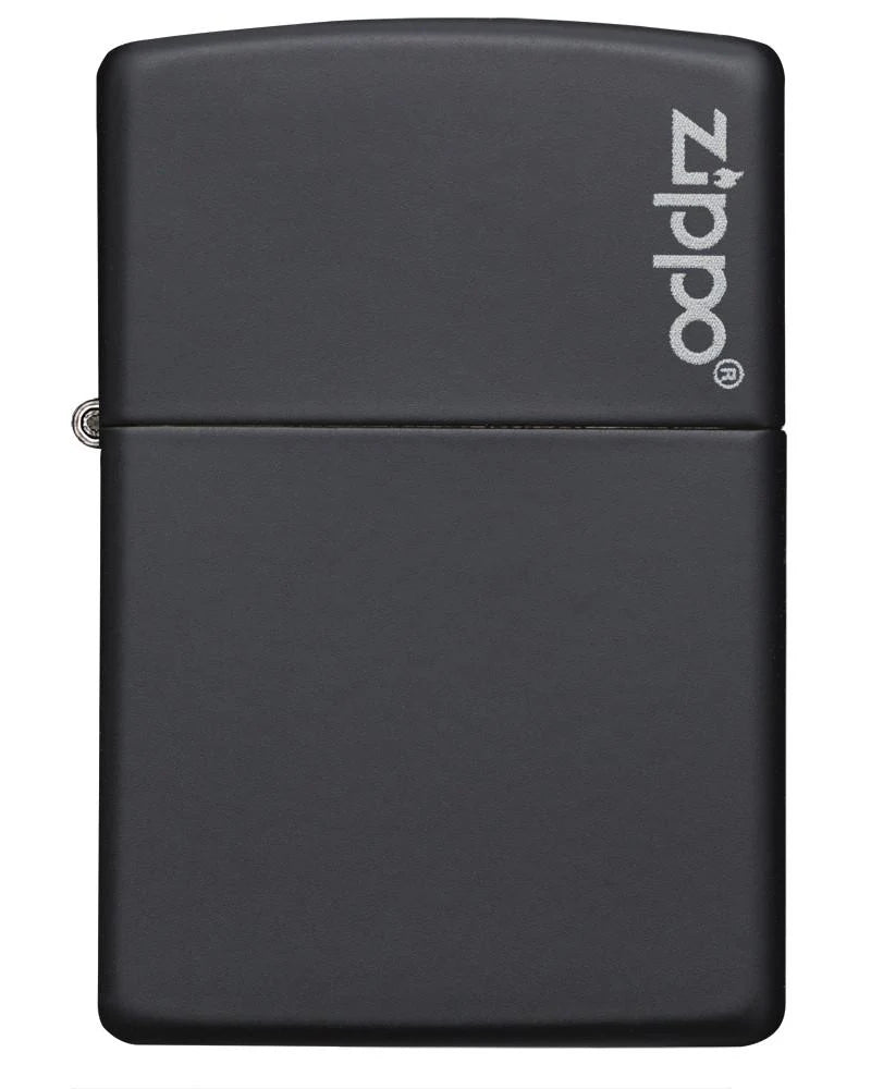 Zippo Classic Black Matte Lighter with Zippo Logo
