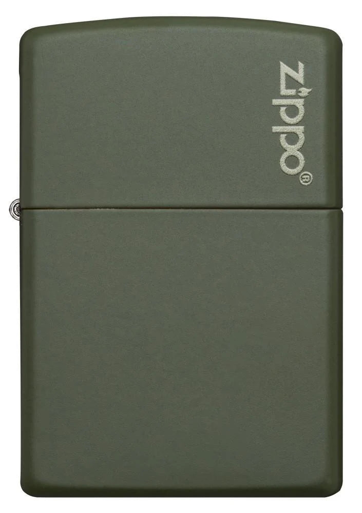 Zippo Classic Green Matte Lighter with Zippo Logo