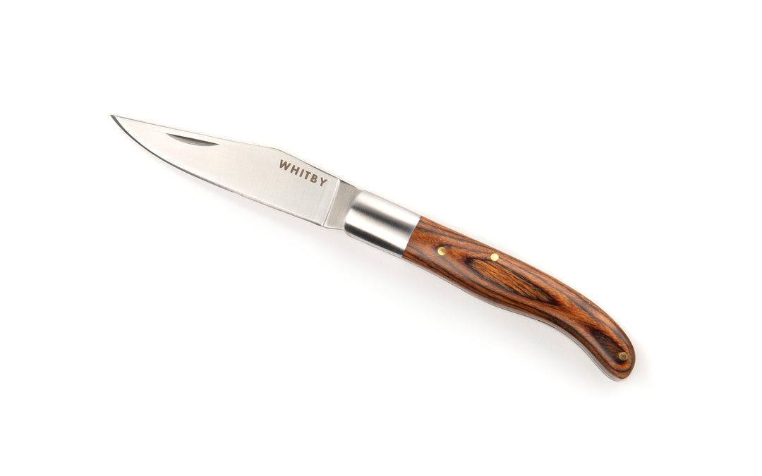 Folding Pocket Knife - Dark Wood